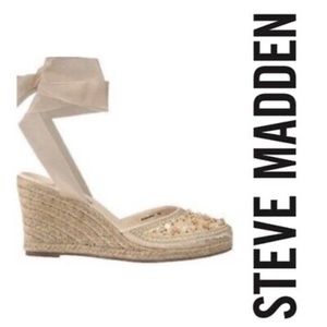 Lightly Worn Steve Madden Bombay Champagne Espadrilles, Size 8